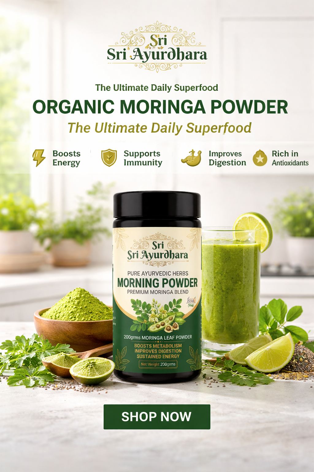 🌿 Sri AyurDhara Moringa Powder